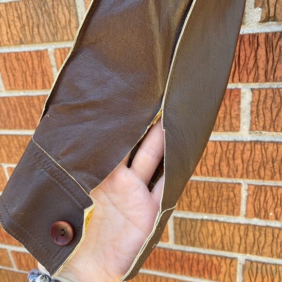 Unique reversible vintage leather shirt jacket - Picture 3 of 16